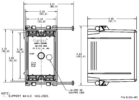 1-gang electrical box dimensions|single gang box dimensions standard.